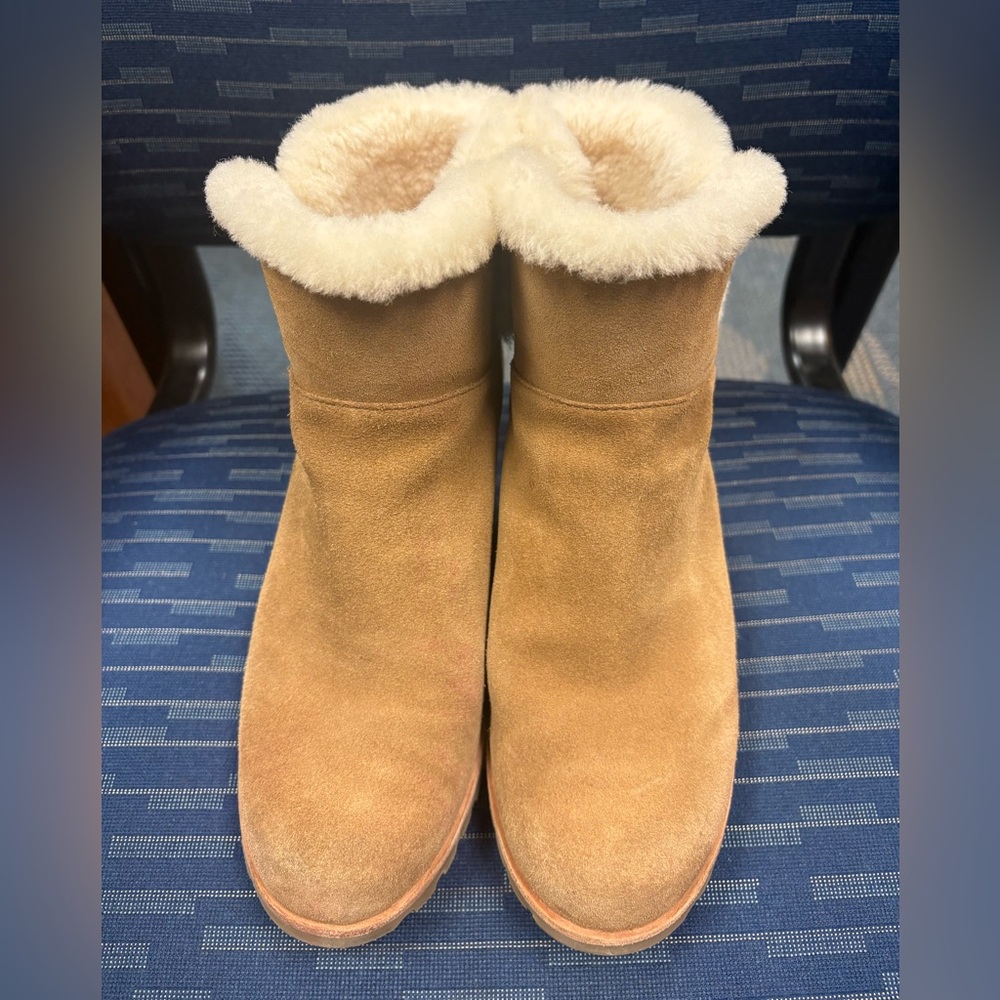 Women's Wedge Ugg Boots with Cream Fur Lining